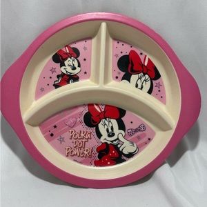 COLLECTIBLE WALT DISNEY‎ MINNIE MOUSE BAMBOO FIBER SECTIONAL DINNERWARE PLATE.
